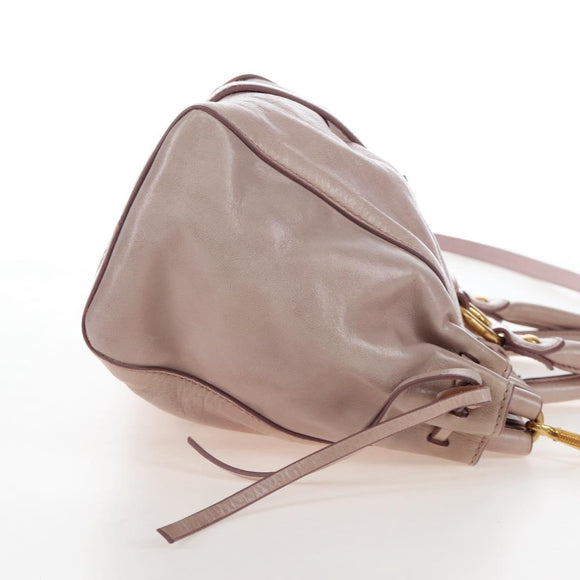 Miu Miu Hand Bag Leather 2way Pink Gold Auth 167681M