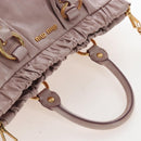Miu Miu Hand Bag Leather 2way Pink Gold Auth 167681M-6