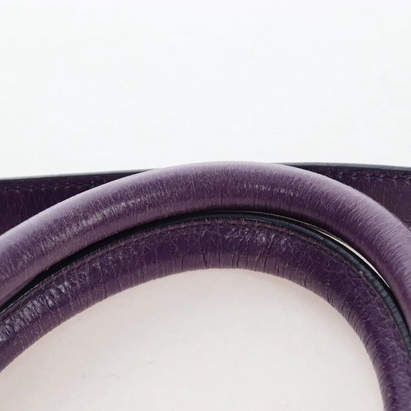 Miu Miu Hand Bag Leather 2way Purple Silver Auth 167682M