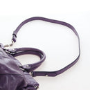 Miu Miu Hand Bag Leather 2way Purple Silver Auth 167682M-17