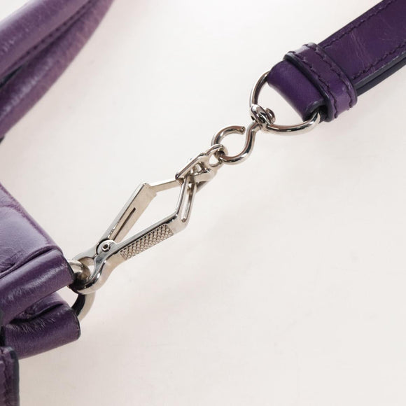 Miu Miu Hand Bag Leather 2way Purple Silver Auth 167682M