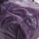 Miu Miu Hand Bag Leather 2way Purple Silver Auth 167682M-20