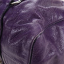 Miu Miu Hand Bag Leather 2way Purple Silver Auth 167682M-22