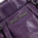 Miu Miu Hand Bag Leather 2way Purple Silver Auth 167682M-24