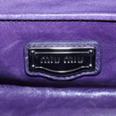 Miu Miu Hand Bag Leather 2way Purple Silver Auth 167682M-25