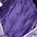 Miu Miu Hand Bag Leather 2way Purple Silver Auth 167682M-10