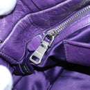 Miu Miu Hand Bag Leather 2way Purple Silver Auth 167682M-29