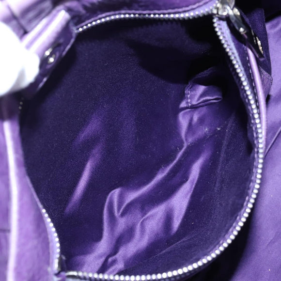 Miu Miu Hand Bag Leather 2way Purple Silver Auth 167682M