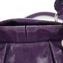 Miu Miu Hand Bag Leather 2way Purple Silver Auth 167682M-3