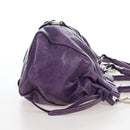 Miu Miu Hand Bag Leather 2way Purple Silver Auth 167682M-5