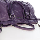 Miu Miu Hand Bag Leather 2way Purple Silver Auth 167682M-14