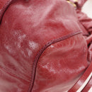 Miu Miu Hand Bag Leather 2way Red Gold Auth 167683M-18