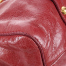 Miu Miu Hand Bag Leather 2way Red Gold Auth 167683M-19
