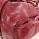 Miu Miu Hand Bag Leather 2way Red Gold Auth 167683M-20