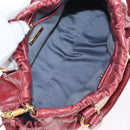 Miu Miu Hand Bag Leather 2way Red Gold Auth 167683M-10