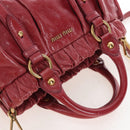 Miu Miu Hand Bag Leather 2way Red Gold Auth 167683M-6