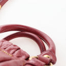 Miu Miu Hand Bag Leather 2way Red Gold Auth 167683M-14