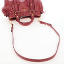 Miu Miu Hand Bag Leather 2way Red Gold Auth 167683M-8