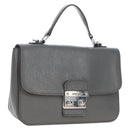 Miu Miu Hand Bag Leather Gray Silver Auth 167684-1