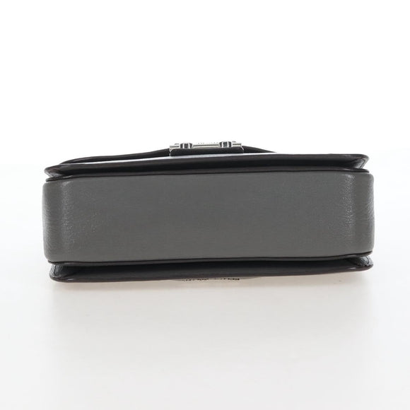 Miu Miu Hand Bag Leather Gray Silver Auth 167684