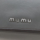 Miu Miu Hand Bag Leather Gray Silver Auth 167684-22