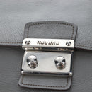 Miu Miu Hand Bag Leather Gray Silver Auth 167684-23