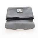 Miu Miu Hand Bag Leather Gray Silver Auth 167684-24
