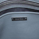 Miu Miu Hand Bag Leather Gray Silver Auth 167684-30
