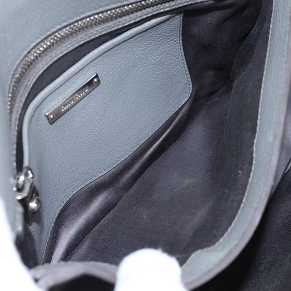 Miu Miu Hand Bag Leather Gray Silver Auth 167684