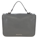 Miu Miu Hand Bag Leather Gray Silver Auth 167684-2