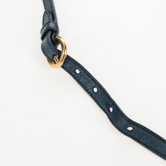 Miu Miu Hand Bag Leather 2way Blue Gold Auth 167685M