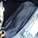 Miu Miu Hand Bag Leather 2way Blue Gold Auth 167685M-22