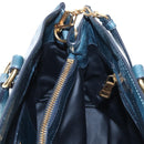Miu Miu Hand Bag Leather 2way Blue Gold Auth 167685M-23