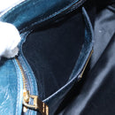 Miu Miu Hand Bag Leather 2way Blue Gold Auth 167685M-27