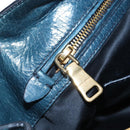 Miu Miu Hand Bag Leather 2way Blue Gold Auth 167685M-28