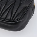 Miu Miu mini Hand Bag Leather Black Gold Auth 167686M-9