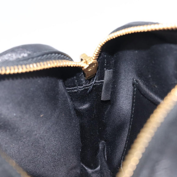 Miu Miu mini Hand Bag Leather Black Gold Auth 167686M