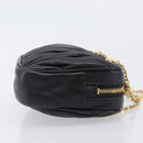 Miu Miu mini Hand Bag Leather Black Gold Auth 167686M-3
