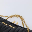 Miu Miu mini Hand Bag Leather Black Gold Auth 167686M-8
