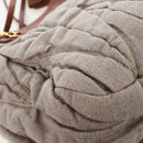 Miu Miu Shoulder Bag Linen Beige Gold Auth 167687M-14