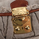Miu Miu Shoulder Bag Linen Beige Gold Auth 167687M-19