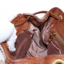 Miu Miu Shoulder Bag Linen Beige Gold Auth 167687M-26
