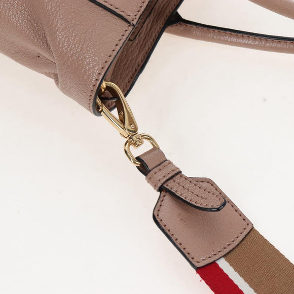 Miu Miu Hand Bag Leather 2way Pink Gold Auth 167688M