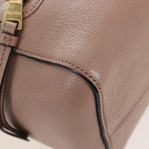 Miu Miu Hand Bag Leather 2way Pink Gold Auth 167688M