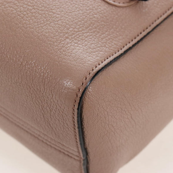 Miu Miu Hand Bag Leather 2way Pink Gold Auth 167688M