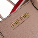 Miu Miu Hand Bag Leather 2way Pink Gold Auth 167688M-22