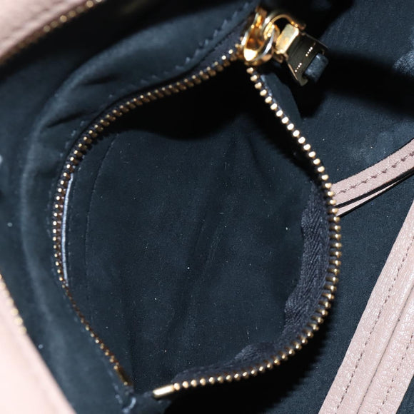 Miu Miu Hand Bag Leather 2way Pink Gold Auth 167688M