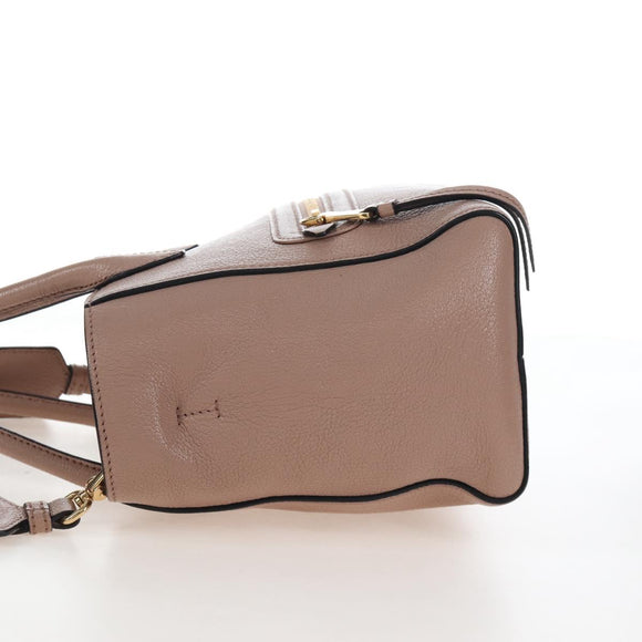 Miu Miu Hand Bag Leather 2way Pink Gold Auth 167688M