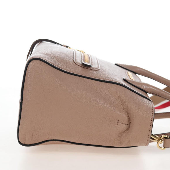 Miu Miu Hand Bag Leather 2way Pink Gold Auth 167688M