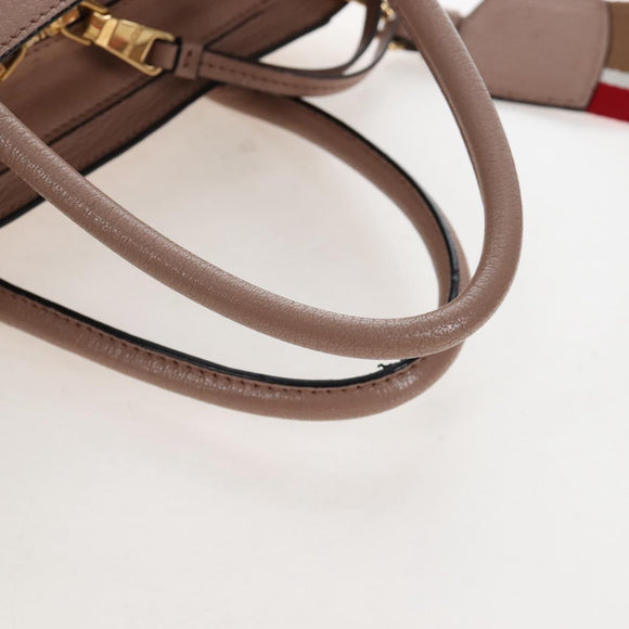 Miu Miu Hand Bag Leather 2way Pink Gold Auth 167688M